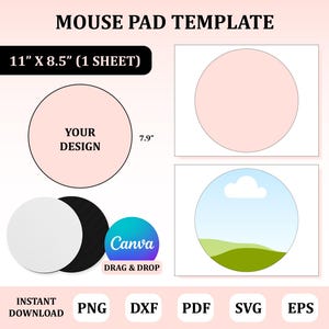 Mouse Pad Template, Mouse Pad Svg, Mouse Pad Sublimation, Sublimation Template, Mouse Pad Blank Template