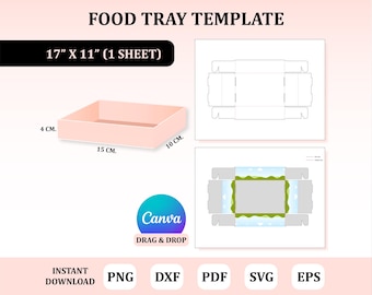 Food Tray Template, Food Tray Box Svg, Food Tray for Party , Tray Template, Tray Party Template, Tray for Party