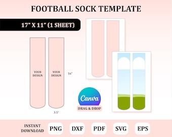Football Sock Template, Sock Template, Sublimation Sock Template, Sock Blank Template, Diy Sock, Socks Svg, Socks Template