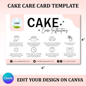 ケーキのお手入れカード テンプレート、ケーキのお手入れ手順カード、ケーキの手順、ケーキのお手入れカード、ケーキの手順、ベーカリー ビジネス テンプレート