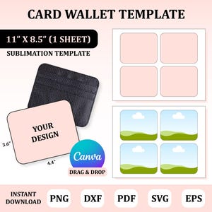 カードウォレットテンプレート、ウォレット昇華、カードバッグ昇華、ウォレットSVG、カードポケットテンプレート、昇華テンプレート