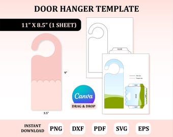 Door Hanger Tag Template, Door Hang Tag Template, Door Sign, Door Tag Template, Door Hanger Svg, Door Hanger Template, Hanger Door