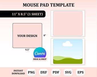 Mouse Pad Template, Mouse Pad Svg, Mouse Pad Sublimation, Sublimation Template, Mouse Pad Blank Template