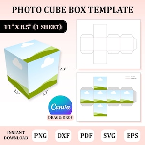 Szablon Photo Cube Box, Photo Cube Box Svg, Szablon Photo Box, Diy Photo Box, Szablon Photo Cube