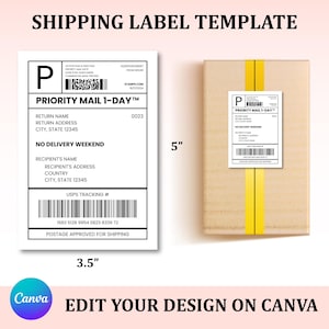 Shipping Label Template, Fake Shipping Label, Shipping Sticker Template, Custom Shipping Label, Shipping Label Canva Template