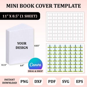 Mini Book Cover Template: Personalized Blank Covers (Instant Download)