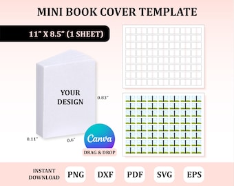 Mini Buch Cover Vorlage: Personalisierte Blankohüllen (Instant Download)