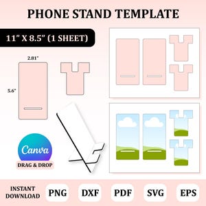 Phone Stand Sublimation Template: 11" x 8.5" (Digital Download)