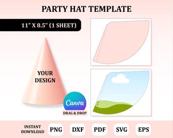 DIY Party Hat Template: Custom Birthday Party Favor (Digital Download)