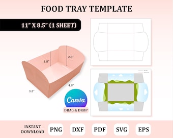 Food Tray Template, Food Tray Box Svg, Food Tray for Party , Tray Template, Tray Party Template, Tray for Party, Food Packaging Template