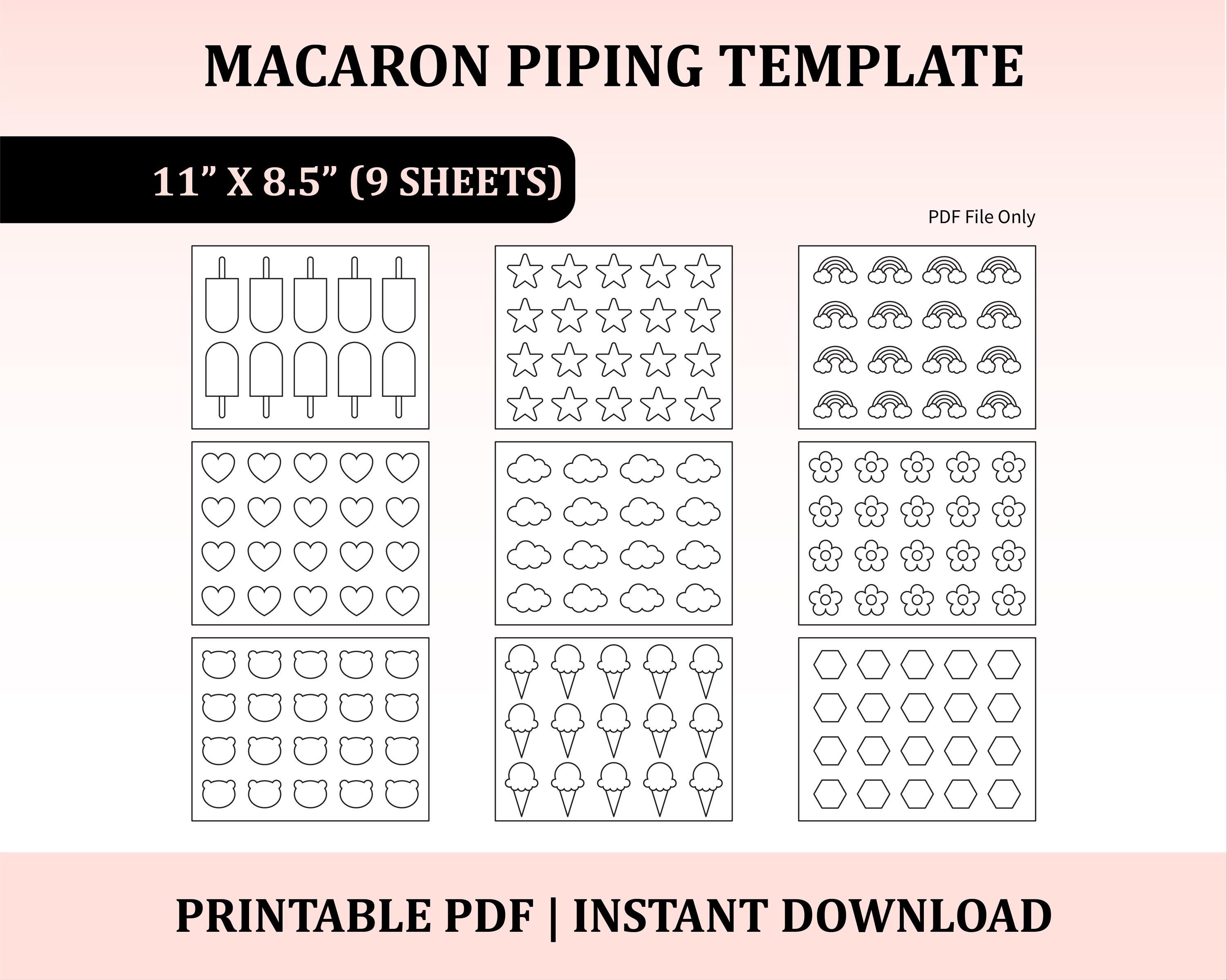 Macaron Pattern Sheet.pdf Macaron Piping Template, Cakesicle Template, Icing Practice Template ...