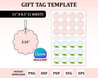 Gift Tag Template, Gift tag Svg, Gift Tag, Flower Gift Tag, Flower Tag, Tag Template, Gift Tag Svg, Gift Tag Laser File, Gift Tag Cut File
