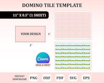 Plantilla de fichas de dominó, plantilla de dominó, plantilla de dominó en bloque, plantilla de dominó en Canva, dominó SVG, plantilla de dominó en blanco