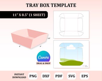 Food Tray Box Template SVG: DIY Party Tray