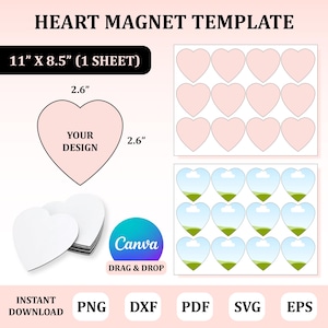 Herz Magnet Vorlage, Herz Magnet Vorlage svg, Herz Magnet Sublimation, Magnet Blanks Vorlage, Magnet SVG, Sublimation Vorlage