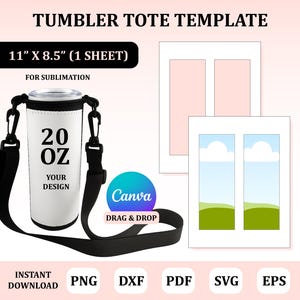 Tumbler Tote Template, Tumbler Bag Template, Tumbler Tote Sublimation Template, Sublimation Template, 20oz Sublimation Purse