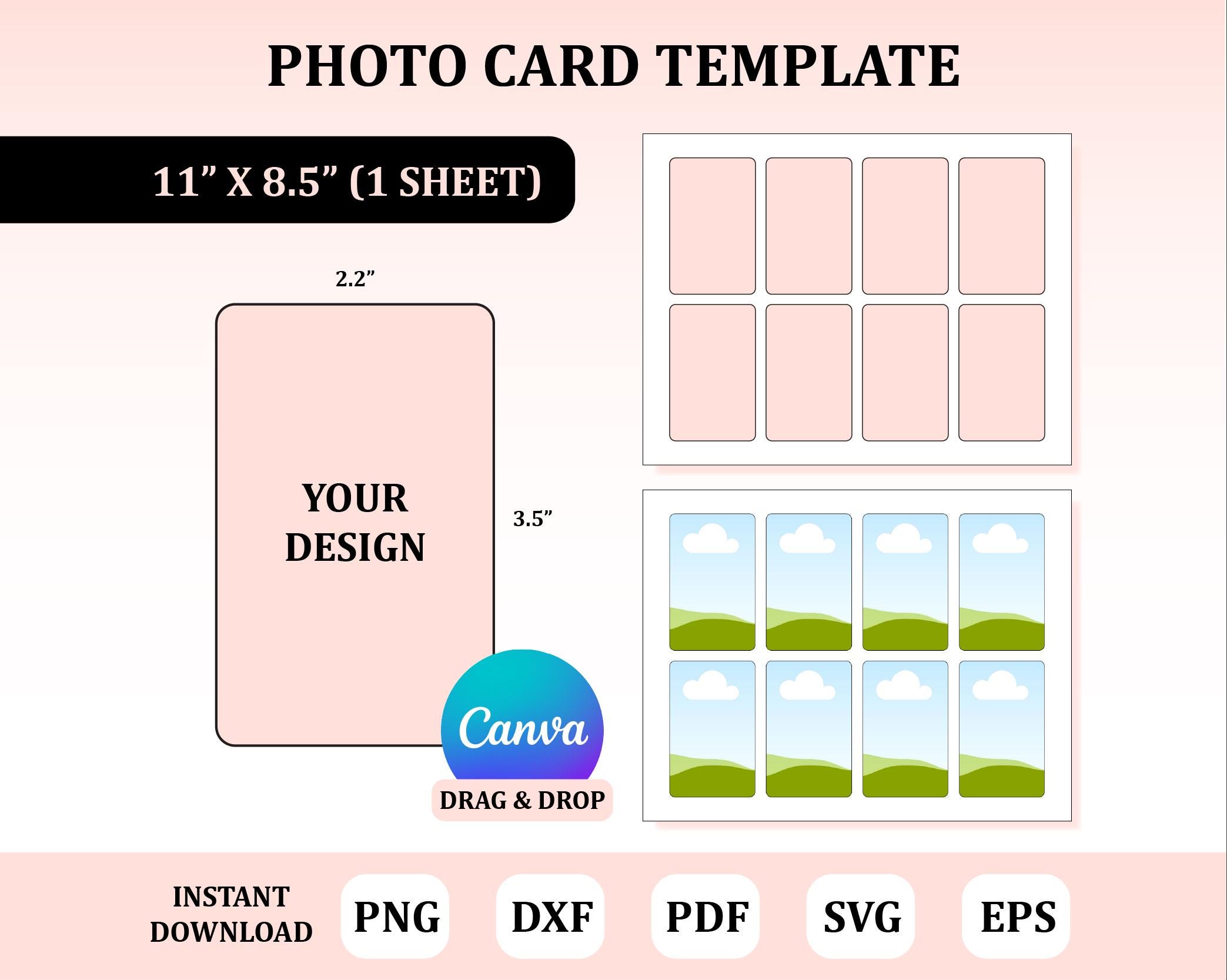 Photo Card Template, Custom Photo Card Template, Photo Card Canva ...