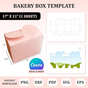Bakery Box Template, Cookies Bakery Box Template, Box Template, Box Canva Template, Gift Box Template, Box Packaging Template, Box Svg