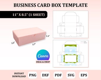 Business Card Box Template, Business Card Box Svg, Box for Business Card , Business Card Packaging