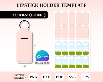 Lipstick Holder Template, Chapstick Template, Chapstick Sublimation, Lipstick Holder Sublimation, Sublimation Svg, Sublimation Template