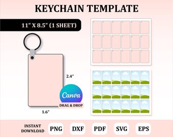 Keychain Template, Keychain Svg , Keychain Sublimation, Keychain Sublimation Template, Keychain Template, Canva Template
