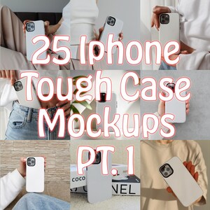 25 Iphone Tough Phone Case Mockup PSD PNG Canva Photoshop Photopea Files Printify Drag And Drop Template Instant Download Mockup Cover