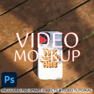 Video Mockup Iphone Tough Phone Case Animated Smart PSD Photoshop File Template Natural Shadows Instant Download Mockup Cover Easy To Use