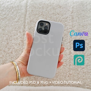 Iphone Tough Phone Case Mockup PSD PNG Canva Photoshop Photopea Dateien Printstifte ziehen und ablegen Vorlage Sofortiger Download Mockup Cover