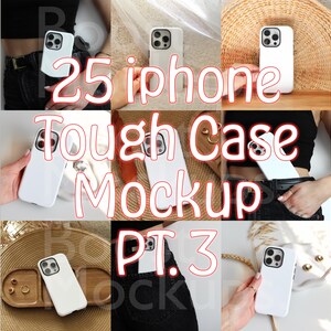 25 Iphone Tough Phone Case Mockup PSD PNG Canva Photoshop Photopea Files Printify Drag And Drop Template Instant Download Mockup Cover