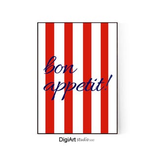 Bon Appetit Kitchen Print: Minimalist Dining Room Wall Art (Digital Download)