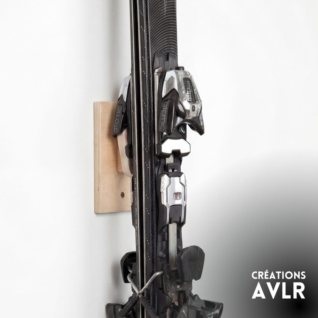 Good Rack Vertical Wall-mounted Ski Rack - Cherry Plywood - Ultra-compact Storage ...