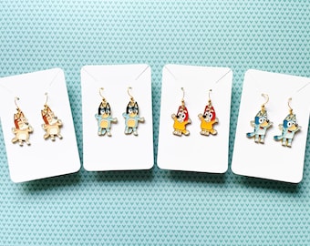 Bluey, Bingo, Chilli, Bandit - Character Dangle Earrings