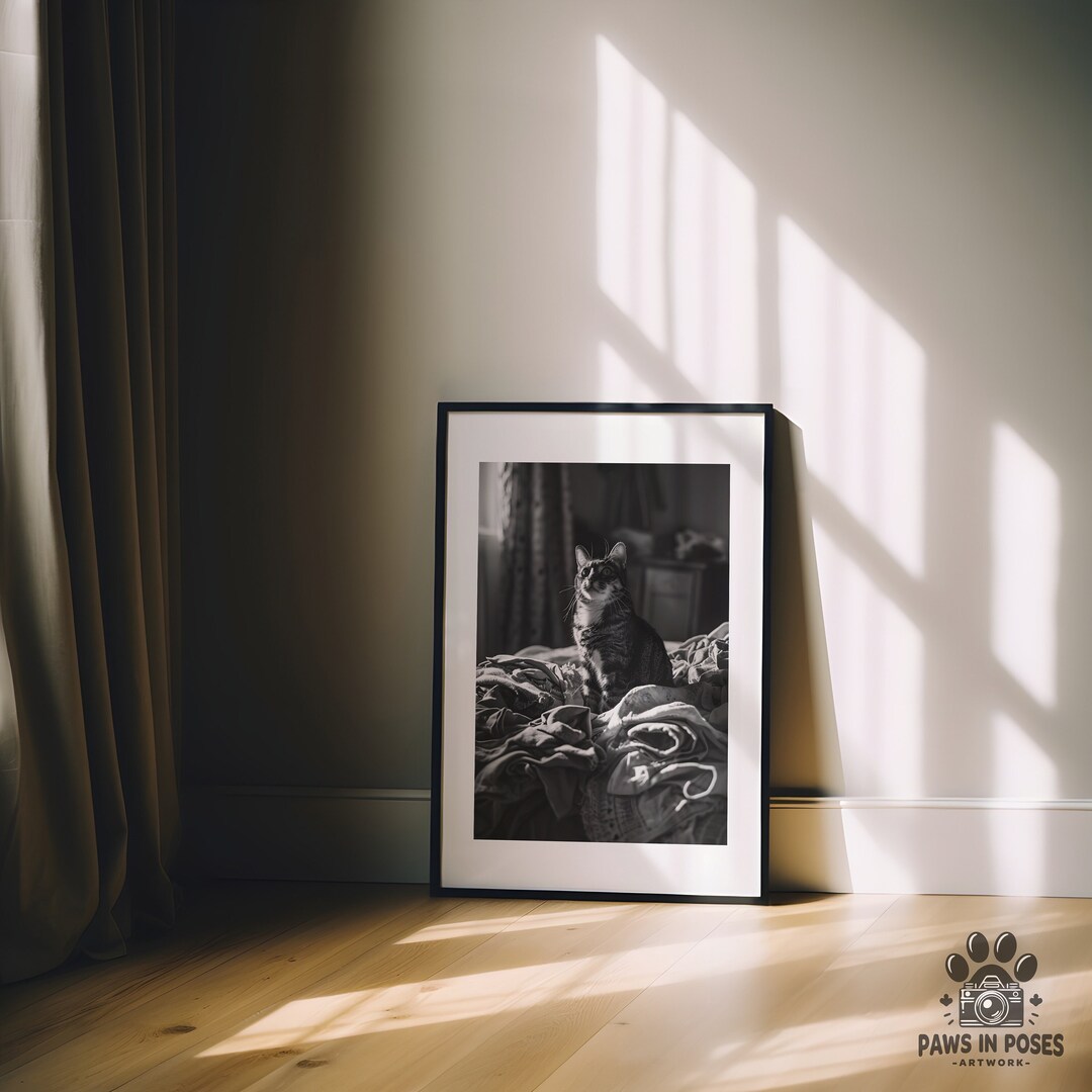 Cat Doing Your Laundry Wall Art, Charming Digital Download, Perfect for ...