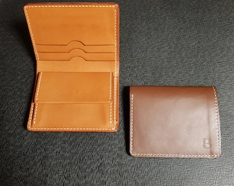 Cartera para hombre. Cartera vertical de piel. Hecho a mano, regalo para él.