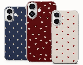 Minimalistiskt hjärtmönster telefonskal söt kärleksfodral för iPhone 17 16Pro 15 14 13 12 Samsung S25 S24 S23 S22 A16 A56 A55 Pixel 10Pro 9Pro