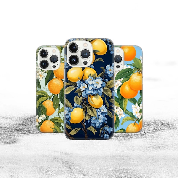 Tropical Lemon fit for iPhone 15 Pro Max, 14, 13, 12, 11, 8, 7 Plus, Samsung S23 Ultra, S22, S21, S20