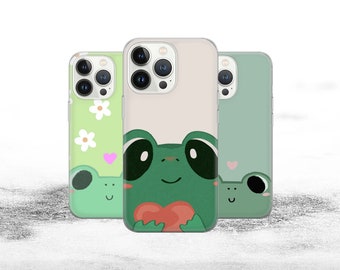 Cute Frog fit for iPhone 15 Pro Max, 14, 13, 12, 11, 8, 7 Plus, Samsung S23 Ultra, S22, S21, S20