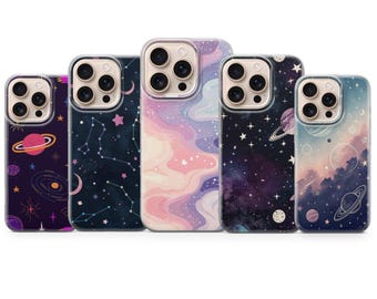Galaxy Space Phone Case Planet Solar System Cosmic Art Cover for iPhone 17 16Pro 15 14 13 12 Samsung S25 S24 S23 S22 A16 A56 Pixel