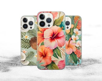 Tropical Hawaii Phone Case Island Print Cover for iPhone 17 16Pro 15 14 13 12 Samsung S25 S24 S23 S22 A16 A56 A55 Pixel 10Pro 9Pro