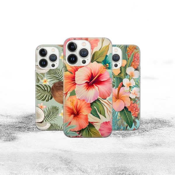 Tropical Hawaii fit for iPhone 15 Pro Max, 14, 13, 12, 11, 8, 7 Plus, Samsung S23 Ultra, S22, S21, S20