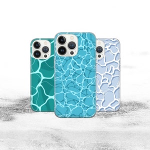 Blue Water Bubbles Ocean phone case fit for iPhone 15 Pro Max, 14, 13, 12, 11, 8, 7 Plus, Samsung S23 Ultra, S22, S21, S20