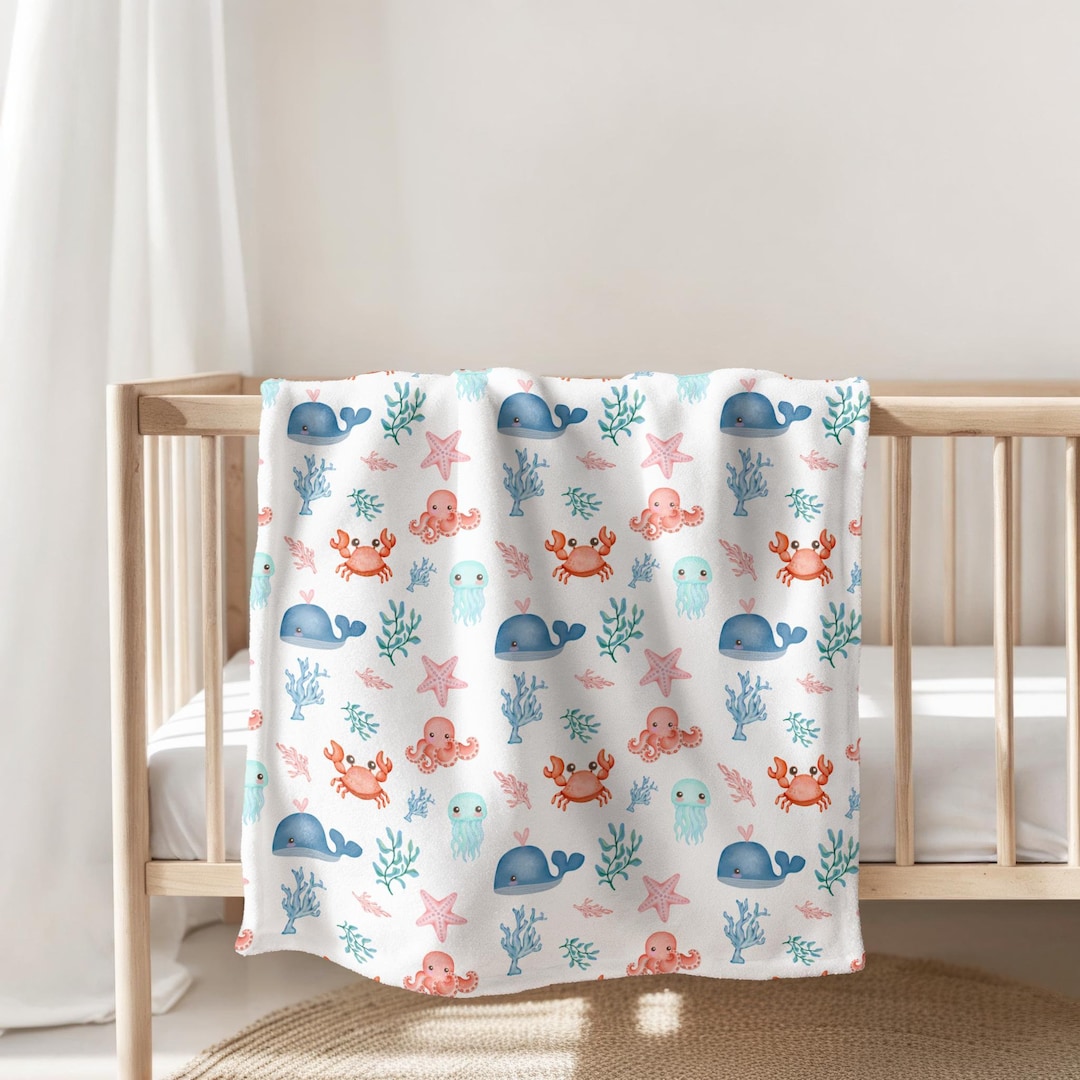 Under the Sea Baby Blanket, Ocean Animal Blanket, Sea Animal Blanket ...