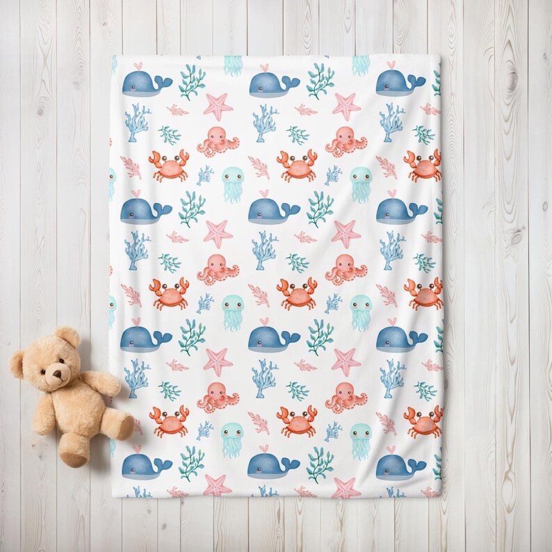 Under the Sea Baby Blanket, Ocean Animal Blanket, Sea Animal Blanket ...