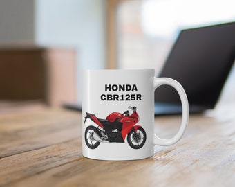 HONON CBR125R Keramikbecher | Motorrad Kaffeetasse | 11oz Rider Trinkgefäß