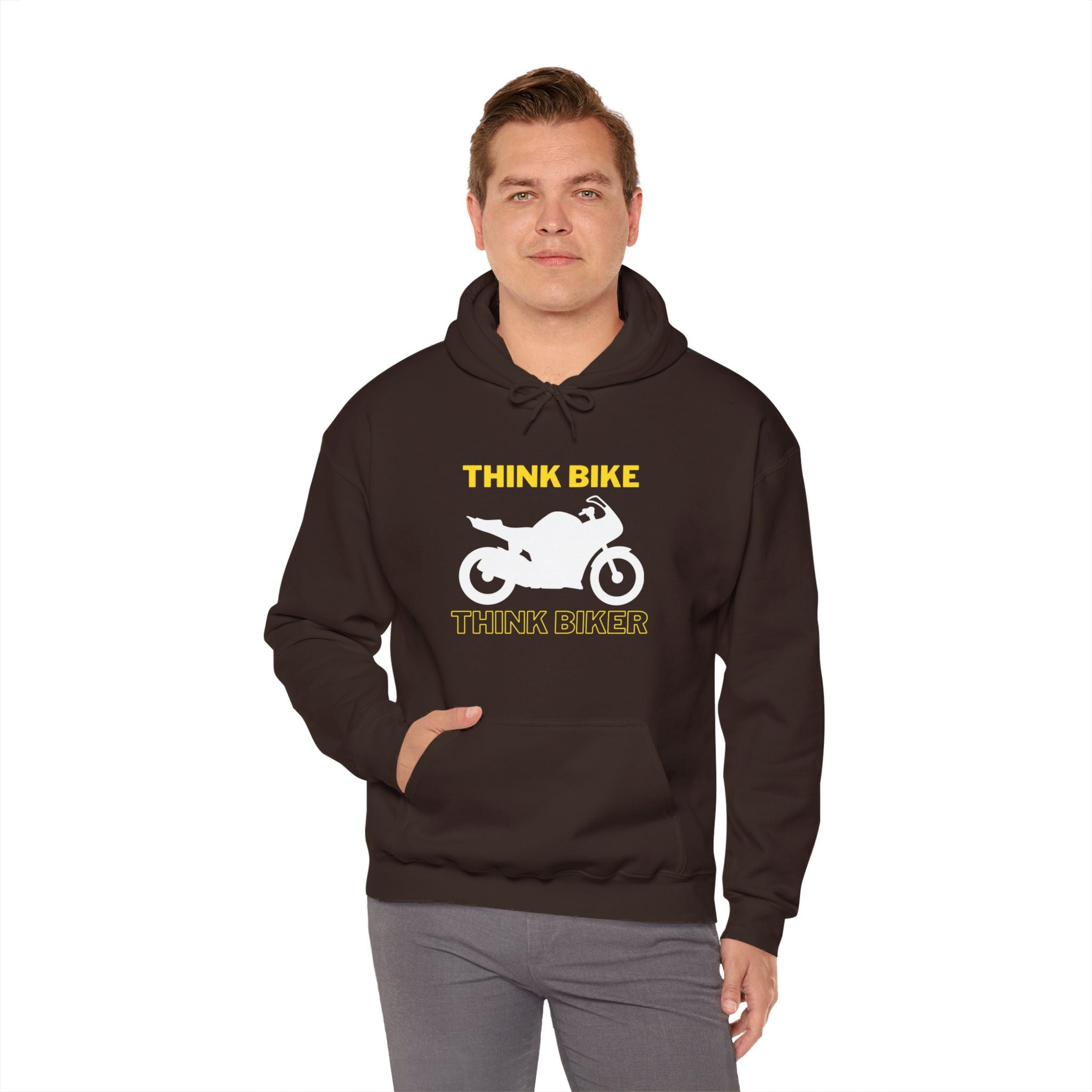Think Bike Hoodie Unisex Cotton Blend Sweatshirt Motorcycle Rider Pullover