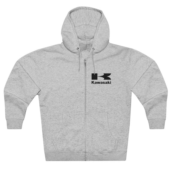 美品　Kawasaki バイクロゴ スウェット パーカー　Ｍサイズ　グレー Kawasaki Biker Hoodie, Motorcycle Rider Pullover, Motorbike