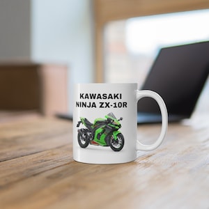 Kawasaki ZX-10R, Ceramic Coffee Cups, 11oz, Gift for Him, Fathers Day Gift, Birthday Gift, Biker Gift, The Legend, Gift Ideas, Grap