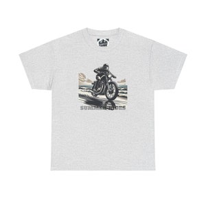 Zomerritten, zomer, zwaar katoenen T-shirt, motorfiets grafisch T-shirt, cadeau voor hem, vaderdagcadeau, verjaardagscadeau, cadeau motorrijder, de legende