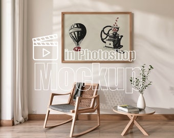 Video Frame Mockup Seamless Loop Animated Frame DIN A ISO Horizontal Frame Mockup PSD Smart Object