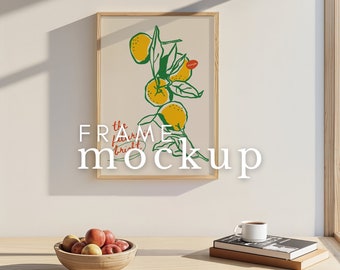 Frame Mockup Kitchen DIN A Frame Mockup PSD Smart Object Frame PSD Template